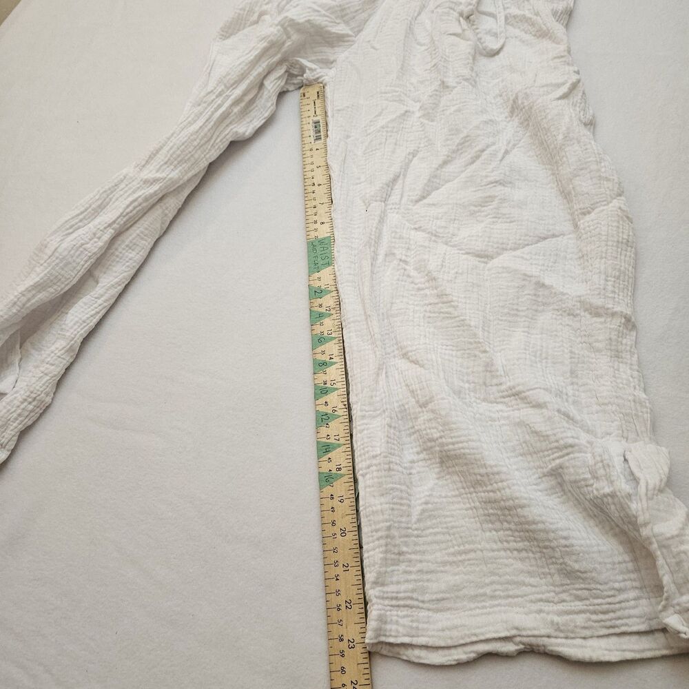 4OUR DREAMERS Womens White Cropped Capri Pants Drawstring Cotton Nylon Size M - Picture 4 of 8